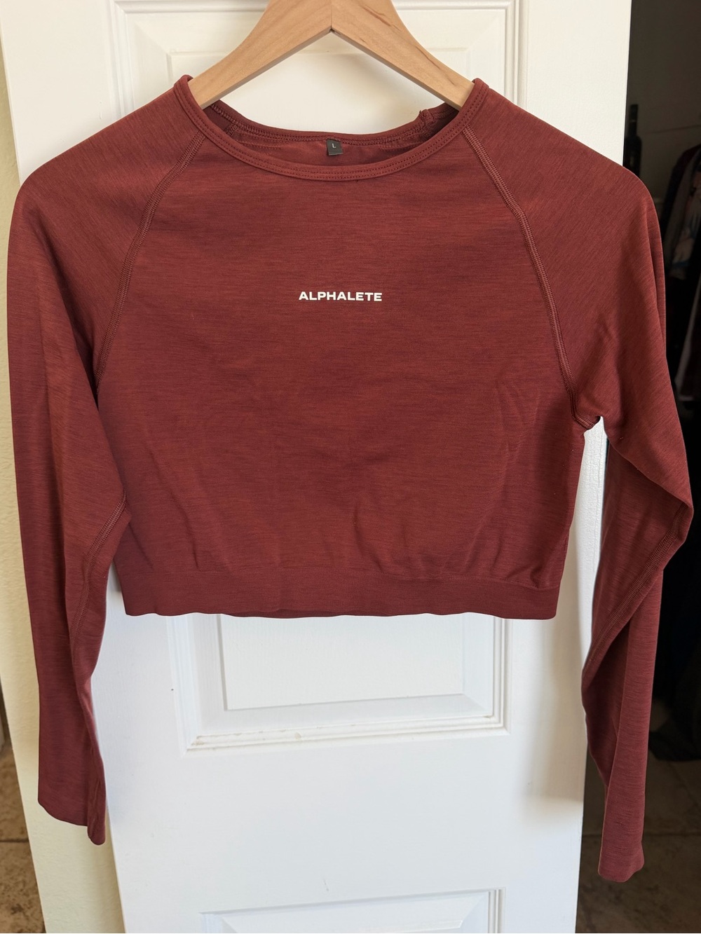 Alphalete Cropped Long Sleeve Top — Rust